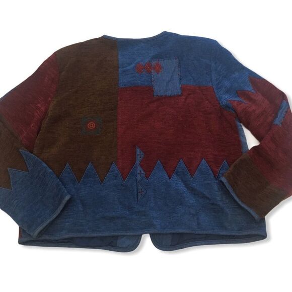 Koret Multicolor Patchwork Blazer - Blue, Red, Brown - Picture 6 of 6